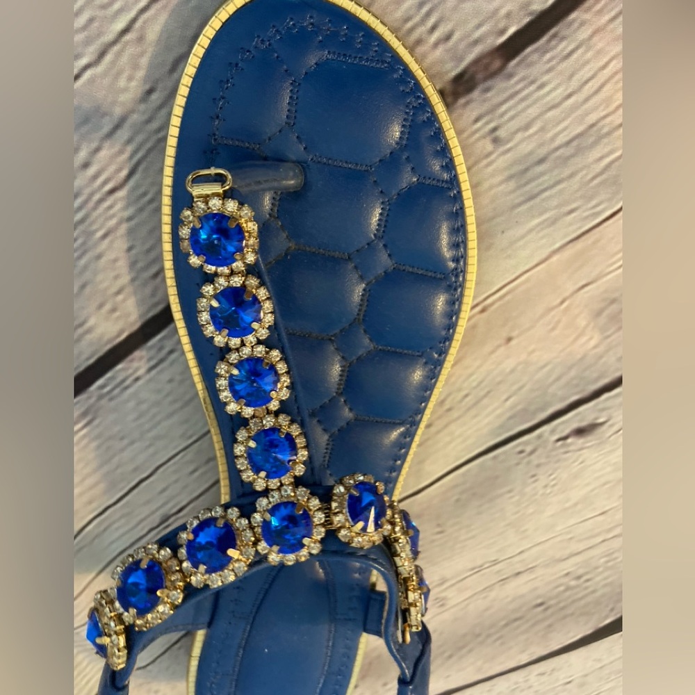 Size 7 1/2 Royal Blue Jewel Sandals